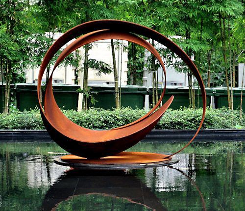 Rusty Metal Ring Sculpture