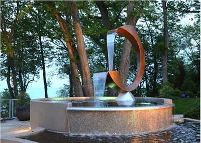 Corten Çelik Su Çeşmesi Şelalesi