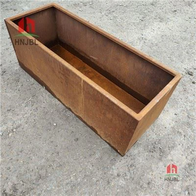 Geniş Dikdörtgen Saksı - Corten Steel