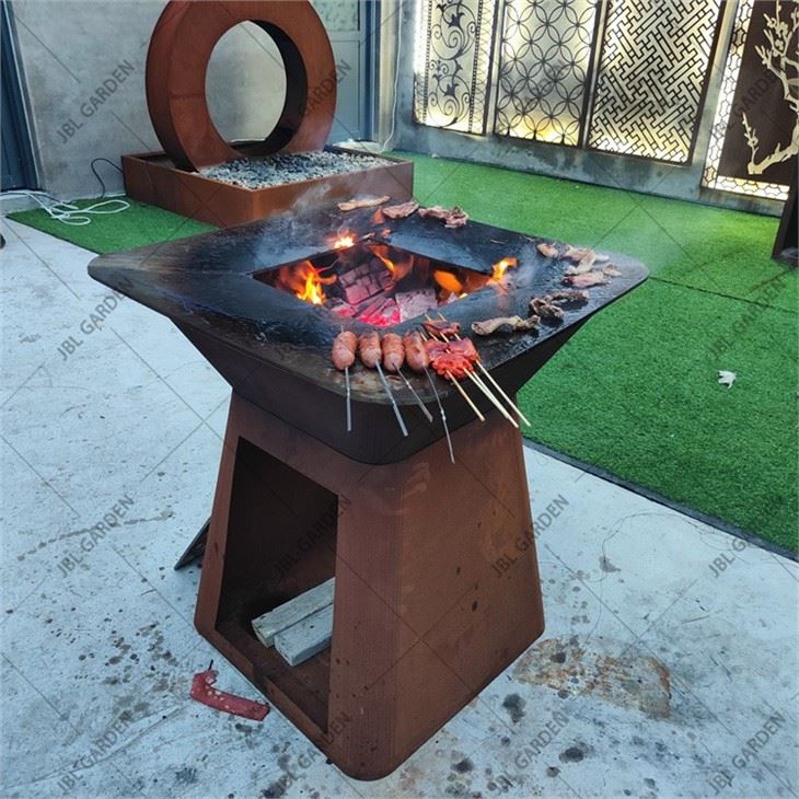 Corten Steel Fire Pit Brasero BBQ