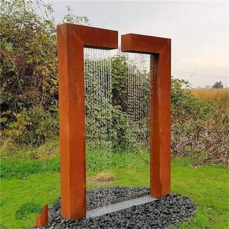 Square Corten Steel Water Features