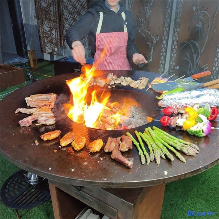 Corten Steel Fire Pit Barbecue Grill