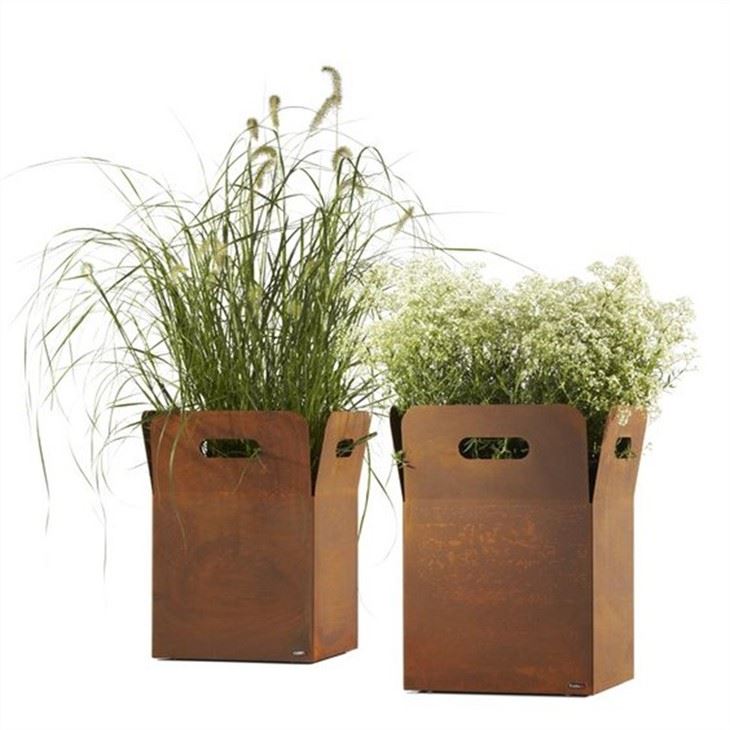 Rust Corten Steel Art Planters