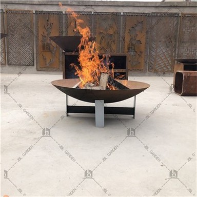 Yuvarlak Dış Mekan Corten Çelik Ateş Odunu