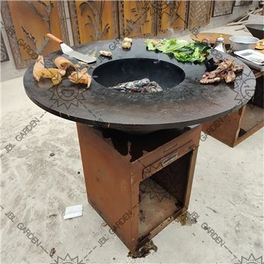 Masa Corten Çelik Ateş Çukuru Barbekü