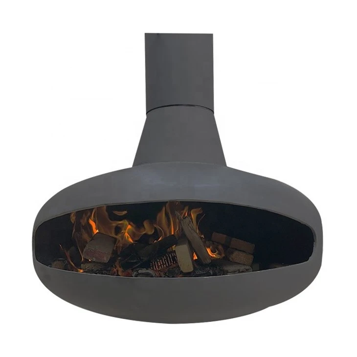 modern hanging fireplace