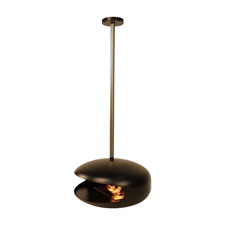modern hanging fireplace