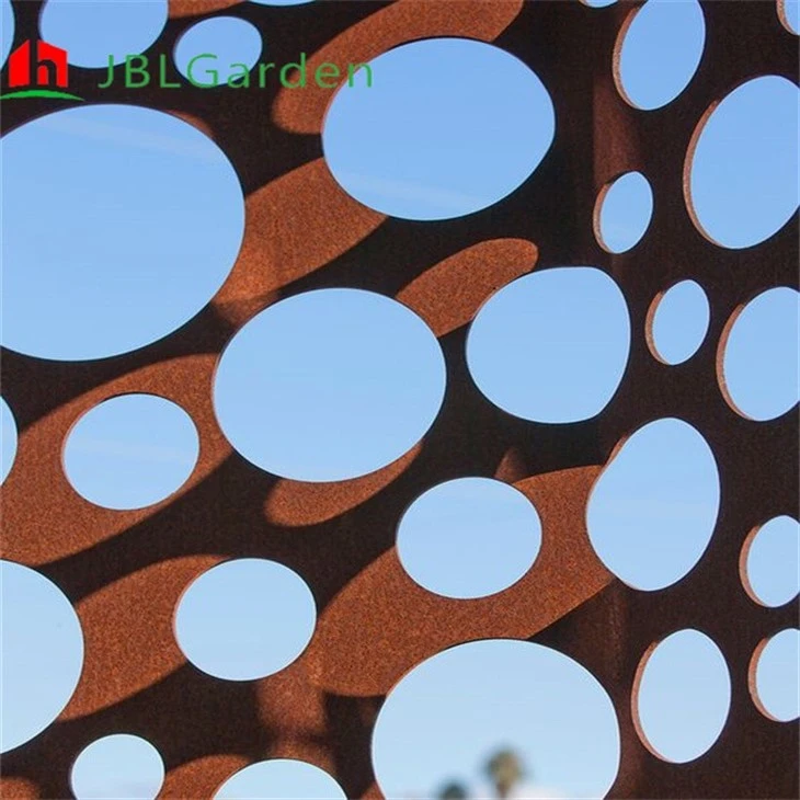 Corten Screen Panel With Light