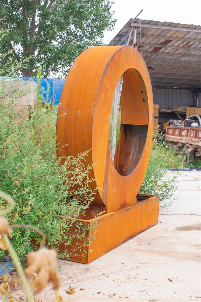Corten Çelik Su Peyzaj Dış Mekan Su Özelliği