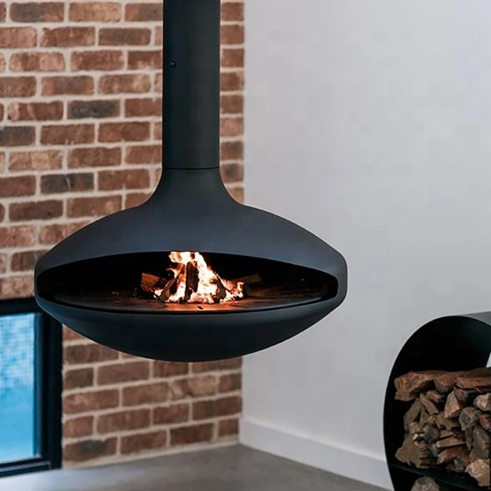 Minimalist Aesthetic Suspended Fireplace
