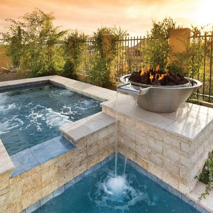 Outdoor Gas Firepit With Water Propane