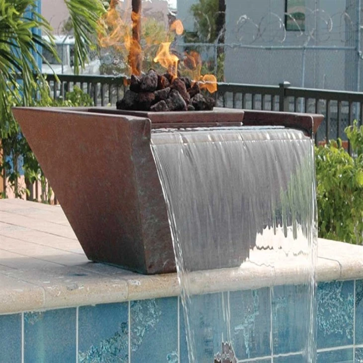 Outdoor Gas Firepit With Water Propane
