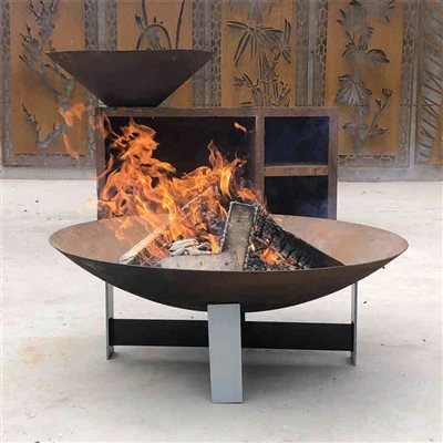 Corten Çelik Ayaklı Ateş Çukuru