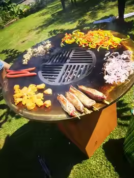 Büyük Corten Çelik Kömür Izgara