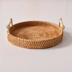 İstiflenebilir Rattan Yuvarlak Meyve Sepeti